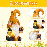VIHOSE Solar Garden Gnomes Outdoor Decor 8'' Spring Resin Gnome Figurine Holding Lantern with Solar LED Lights for Yard Patio Lawn Decorations Best Gifts for Mother's Day Housewarming