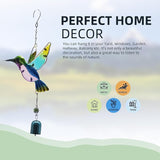 Wind Chimes Hummingbird, Garden Small Wind Chime for Home, Party, Festival Decor, Glass Garden Valentines Day Gift Decoration Indoor/Outdoor, Lifelike Hummingbird Bell Deep Tone Style