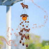 French Bulldog Solar Wind Chimes for Outside,Metal Dog WindChimes with Cracked Glass Lights,Hanging Solar Lights Outdoor,Yard,Patio,Garden,Porch Decor