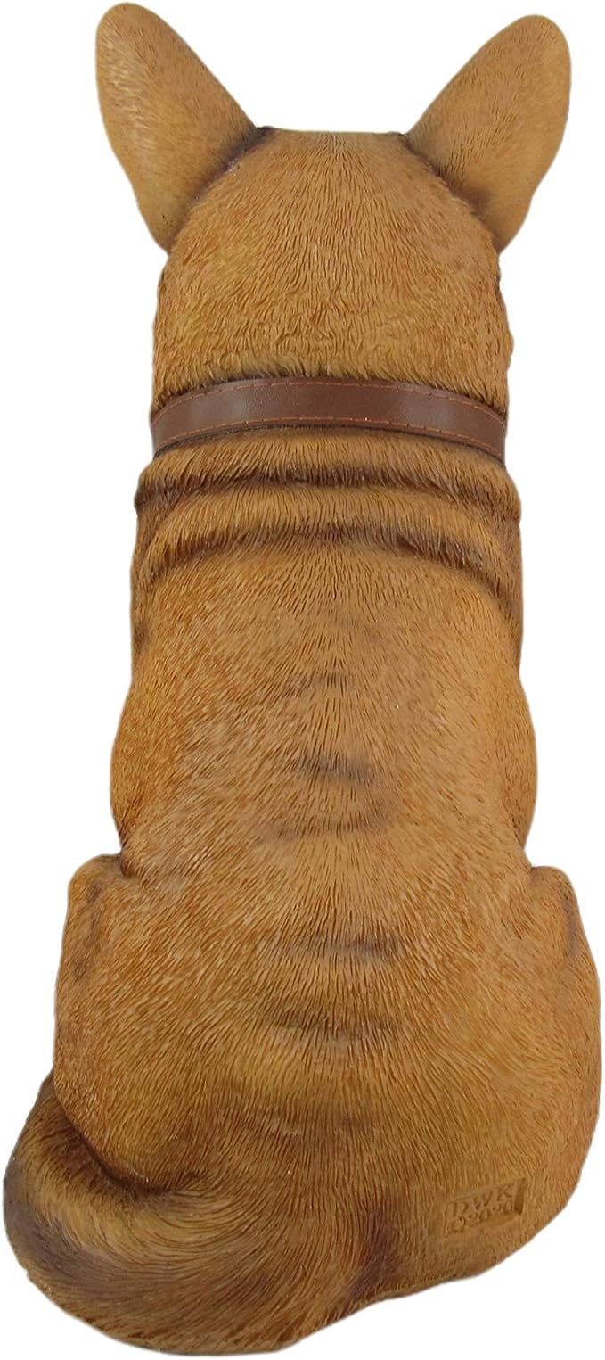 Charming 11.5 Inch Realistic Welsh Corgi Dog Statue with Reversible Sign Perfect for Indoor and Outdoor Pet Decor - Ideal for Home, Garden, Porch, and Patio Accent