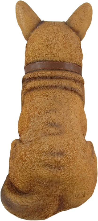 Charming 11.5 Inch Realistic Welsh Corgi Dog Statue with Reversible Sign Perfect for Indoor and Outdoor Pet Decor - Ideal for Home, Garden, Porch, and Patio Accent