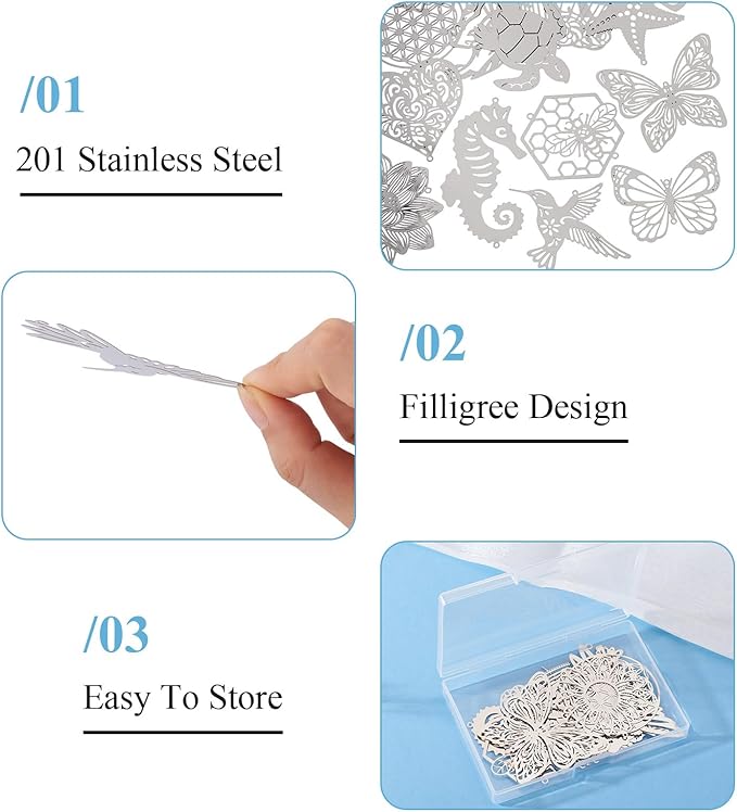 16Pcs Metal Replacement Wind Catcher, Beadthoven Wind Chime Parts Stainless Steel Bird Butterfly Sea Turtle Cow Bee Animal Shaped Flat Metal Embellishments for Wind Bells Memorial Sympathy Wind Chimes