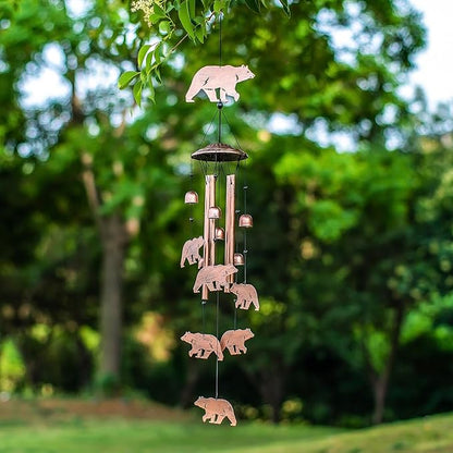 Bear Wind Chimes for Outside,Bear Gifts for Women/Men/Sympathy Gift/Memorial/Festival Birthday Metal windchimes Outdoors/Indoors,Patio,Garden Decor,Yard,Home Decor,Porch