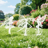 Garden Decoration Fairy Metal Flower Fairy 3-Piece Set Suitable for Yard, Flower Pot, Lawn, Flower Bed Decoration Gifts