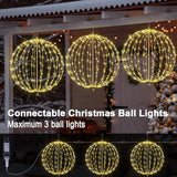 Lightshare 20IN 200LED Light Ball Yard Decoration Pathway Lights Sphere Light Fold Flat Metal Frame Indoor Outdoor Waterproof Garden Lights, Plug in
