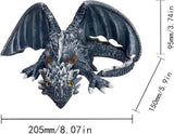 Resin Garden Dragon Statue Squatting Guard Dragon Figurine Dragon Decorations for Outside Lawn Patio Yard Ornament Gothic Garden Decor Patio Balcony Yard Decorations (Black)