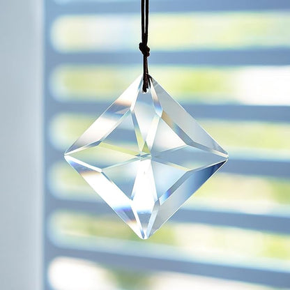 50mm Hanging Faceted Crystals Suncatcher Ornament Window Prisms Rainbow Maker Chandelier Crystal Pendant(Square)