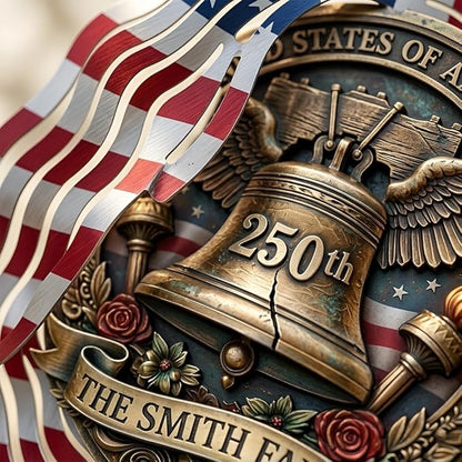 Patriotic Eagle USA 250th Anniversary Wind Spinner, 1776-2026 Metal Outdoor Decor, Liberty Bell & Betsy Ross Design, Independence Day Gift, 8-inch Spinner 5