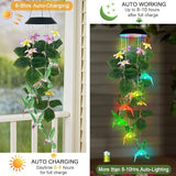 Hummingbirds Solar Wind Chimes Outdoor,Color Changing LED Dangler Mobiles for Outside, Hanging Decoraition for Patio,Porch,Yard,Gifts for Women