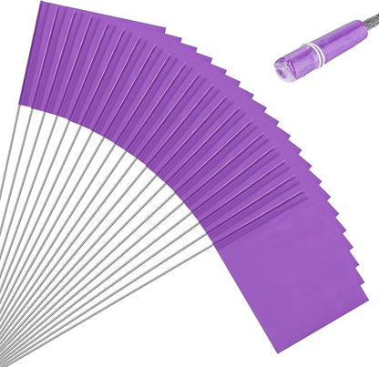 M METERXITY 20-Pack Blank Marking Flags, 15x5.1x4 Inch Waterproof Yard Flags Marking for Lawn/Garden/Irrigation/Landscape/Sprinkler/Survey/Dog Training/DIY [Purple]