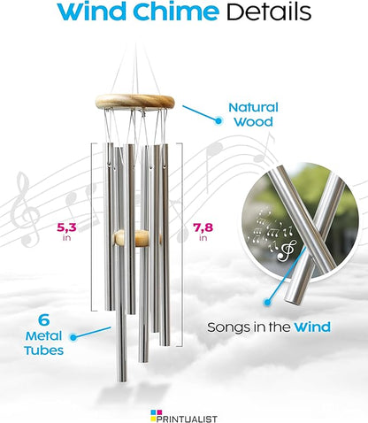 Personalized Sympathy Suncatcher Wind Chimes for Loss of Loved One, 17 Inches, Butterfly - Add Custom Text - Metal Tubes and Suncatcher