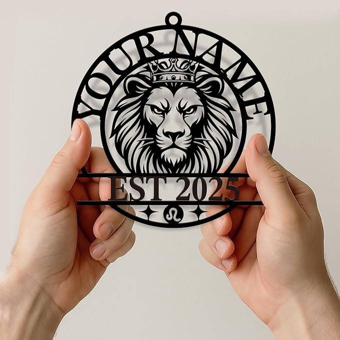 Personalized Customize Name 12 Zodiac Signs Wind Chime, Metal Iron 37 Inch Outdoor Memorial Gift for Garden Yard Patio Home Decor, Black (Leo)