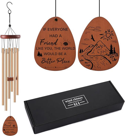 Friendship Wind Chimes Gifts for Women - Inspirational Long Distance Bestie Friendship Birthday Gifts Ideas Female Garden Decoration Personalized Christmas Windchimes for Women Best Friend Soul Sister