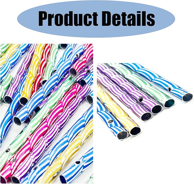 100 Pcs Aluminium Wind Chime Tubes, Aluminum Wind Chime Empty Tubes Parts Kit for Decor, Outdoor Hanging Decor, Adults Arts and Crafts, DIY