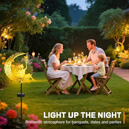 Fairy Garden Accessories – Solar Light Outdoor Statue for Yard, Lawn or Patio – Cute Metal Decoration for Garden Lovers