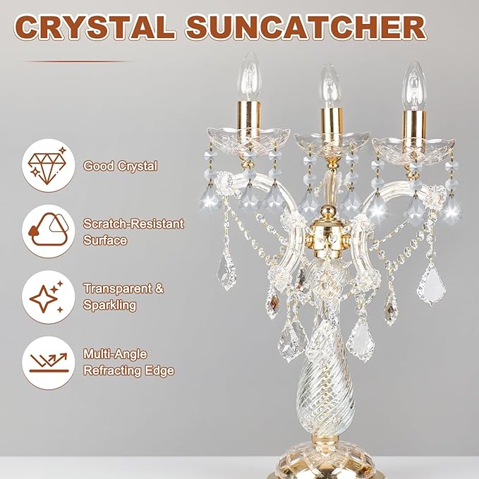 M METERXITY 10PCS Crystal Suncatcher 2 Leaves Prisms Pendants Ornament, 38mm Chandelier Hanging Crystal Sun Catcher Beads for Home Garden Windows Wedding DIY Decoration [EP Grey]