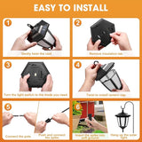 Viewsun 34 Inch Solar Hanging Lights, Shepherd Hook Lights with 4 Lighting Modes Waterproof Outdoor Decorative Solar Lantern Lights for Garden Decor, Patio, Backyard, Pathway, 4 Pack