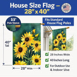 Caroline's Treasures Kentucky Goldenrod in Watercolor House Flag Large Porch Sleeve Pole Decorative Outside Yard Banner Artwork Wall Hanging, Polyester, House Size, Multicolor
