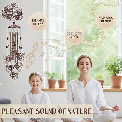 Wind Chimes for Outside - Sloth Gifts for Women Mom Grandma Metal Windchime with Greeting Card Garden Yard Patio Hanging Decor Thanksgiving Christmas New Year Art Decoration Birthday Gift