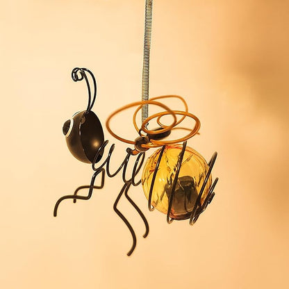 Solar Bee Lights Outdoor – Hanging Metal Bee Lights with Hook, Waterproof Garden Decorations for Yard, Patio & Trees, Winter Holiday Gifts & Outdoor Décor for Women & Kids (Gold-1PC)