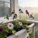 24PCS Bird Garden Stakes Decoration, 2D Flat Vibrant Bird Yard Decoration, Durable Weather Resistant Spring Garden Decorations for Crafts Outdoor Wall Patio Plant Yard Decor