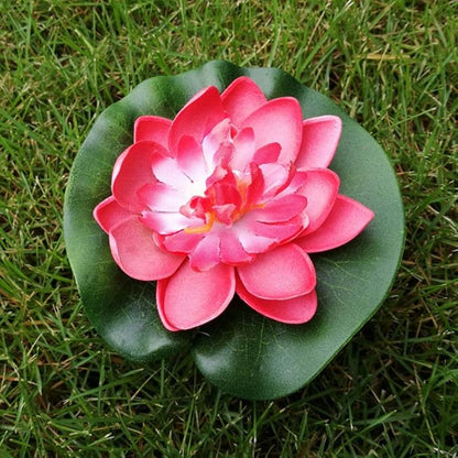 5Pcs Lily Pads for Ponds, Artificial Lotus- Water Lily Pads Leaves & Floating Foam Lotuses for Garden Fish Pond Aquarium Pool Wedding Decor