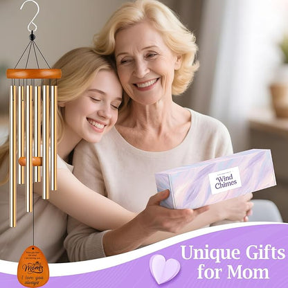 Gifts for Mom, Moms Wind Chimes, Best Gift for Mom Birthday Gifts from Daughter Son, Love Reminder Gifts for Mother