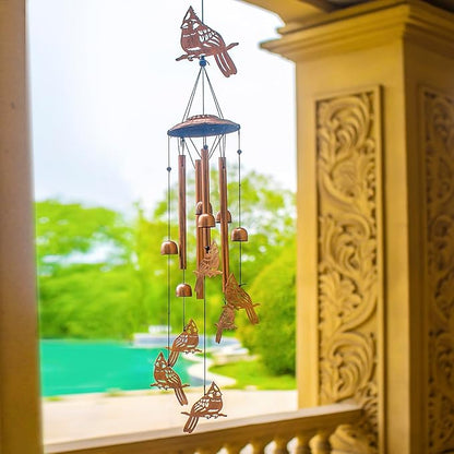 Cardinal Wind Chimes for Outside,Cardinal Gifts for Women/Men/Sympathy Gift/Memorial/Festival Birthday Gifts Metal windchimes Outdoors/Indoors,Patio Decor,Garden Decor,Yard,Home,Porch