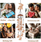 ORIGACH Rabbit Wind Chimes, Metal Wind Chimes for Outside, Decor for Lawn, Patio, Home, Garden, Large Animal Wind Chime Gifts for Birthday Family & Friends
