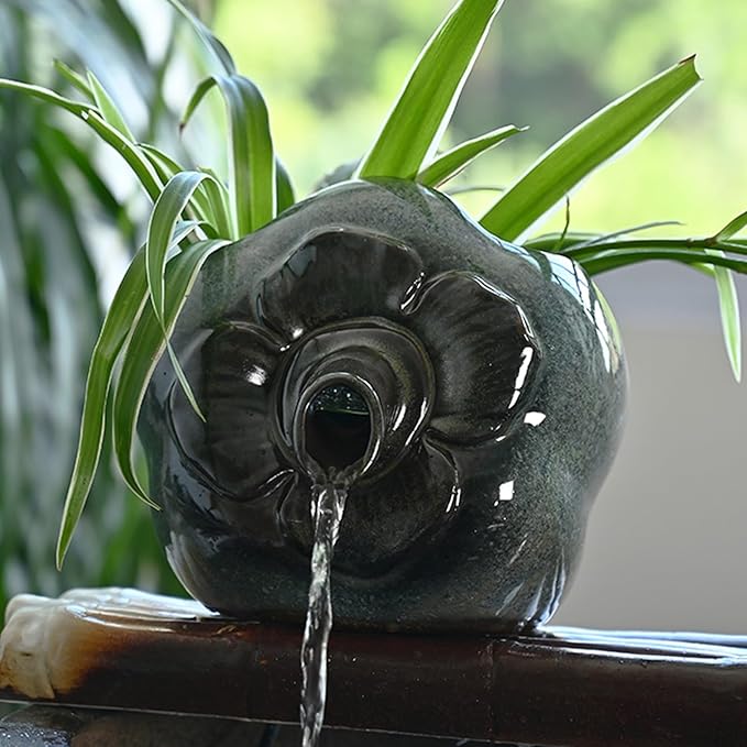 Pond Spitters, Pond Fountain, Fish Tank Automatic Circulation Water Landscaping Ornaments, Fish Tank Water Dispenser, for Garden Courtyard Pond Pool(Blue,17.5 * 15.8 * 14.2cm)