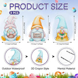 DoubleFill 3 Pcs Easter Decorations Outdoor 3D Metal Easter Eggs Tulip Yard Signs Decorative Garden Stakes Eggs Bunny Gnome Lawn Decorations Yard Decor for Spring Lawn Pathway Garden(Gnome Style)