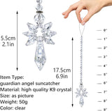 Rainbow Guardian Angel Suncatcher for Mom Crystal Angel Ornaments for Home/Car Decoration & Porch Decor & Hanging Gift (Clear)