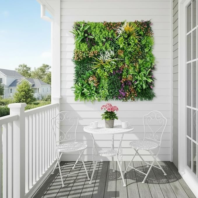 1PC 40"x 40" Artificial Grass for Wall, 3D Faux Boxwood Hedge Panels Green Wall Decor, Greenery Grass Wall Backdrop Panels for Indoor Outdoor Garden Backyard Ivy Privacy Fence Covering