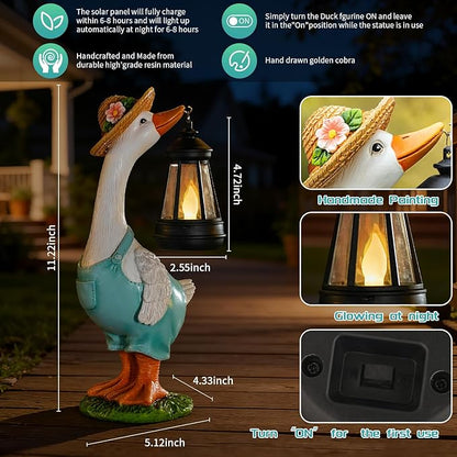 Solar Garden Outdoor Statues Goose, Goose Outdoor Lawn and Garden Statue, Lawn Decor Statue for Patio, Balcony, Yard Ornament - Gifts for Mom Grandma Women