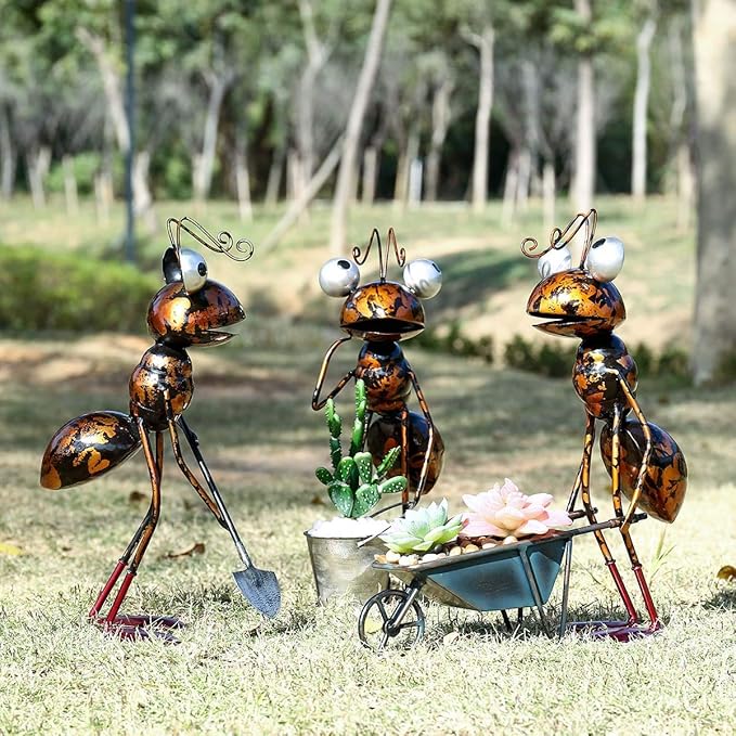 Tooarts Metal Ant Garden Decor Sculpture Home Patio Lawn Yard Indoor Outdoor Statue Ornament