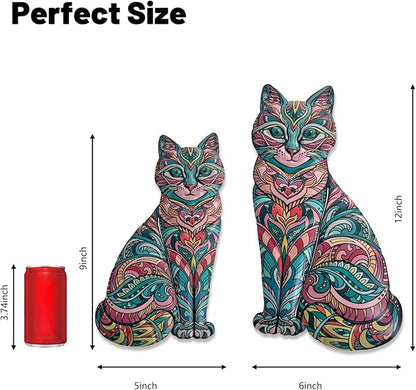 LIFFY Boho Cat Metal Wall Decor - Cute Hanging Meal Wall Art, Farmhouse Decor Meets Mid-Century Bohemian, Modern Decoration, Lovely Cat Gifts, for Women