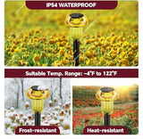 Easter Solar Pathway Lights Outdoor Decorative 4 Pack, Yellow LED Mushroom Solar Lights Outdoor Waterproof Solar Powered Decor for Yard Driveway Patio, Valentines Day Halloween Christmas Garden Decor