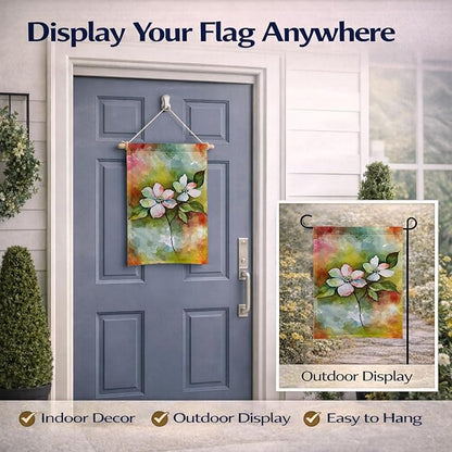Caroline's Treasures Virginia American Dogwood in Watercolor Garden Flag Mailbox Flag Decorative Yard Flag Banner Outside Patio Artwork Yard Flower Beds, Garden Size, Multicolor