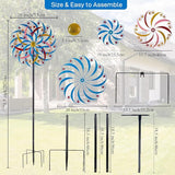 DREAMYSOUL Wind Spinners Outdoor, 20 Inches Dia Extra Large Metal Wind Spinner, Colorful Windmills Kinetic Wind Sculptures and Spinners for Yard Garden Outside Patio Lawn Decor