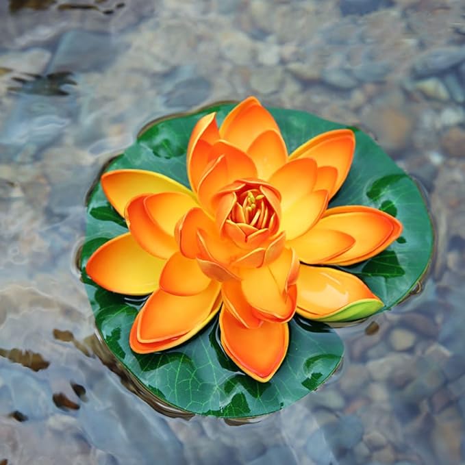 Artificial Floating Lotus Flower for Pond Decor 6 Pack of Water Lily