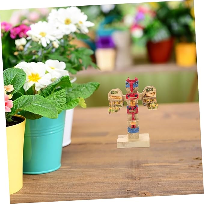Resin Tribal Symbol Statue for Garden Decoration Handpainted Ornament Unique Design Outdoor Resin Craft Auspicious Tribal Token Figurine for Courtyard Decor