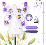 GIGALUMI Solar Angel Garden Stake Lights - 4 Pack Angel Solar Lights Outdoor Garden, Eternal Light Angel with 7 LEDs for Cemetery Grave Decorations, Memorial Gift, Christmas Yard Art, Sympathy Gift
