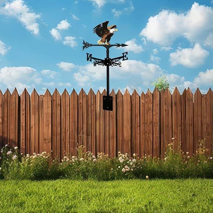 Colorful Rooster Weather Vane Spinner Wind Direction Farm Scene Stake Metal Outdoor Peacock Weathervane Ornament for Garden Yard Decoration (Peacock D)