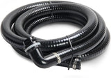 Pond Tubing ID 1” × 10ft Black Corrugated Flexible Reinforced Waterfall Pond Tube Sump Pump Hose, with 2 Stainless Steel Hose Clamps, for Garden Ponds, Waterfalls, Filter
