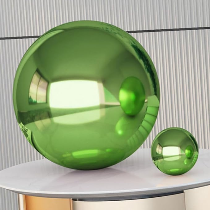 Stainless Steel Gazing Ball for Garden Decor | 4.72 Inch Mirror Reflective Hanging Ball for Outdoor Spaces | Metal Gazing Balls for Garden Decoration(Green)