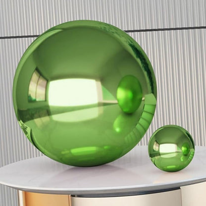 Stainless Steel Gazing Ball for Garden Decor | 4.72 Inch Mirror Reflective Hanging Ball for Outdoor Spaces | Metal Gazing Balls for Garden Decoration(Green)