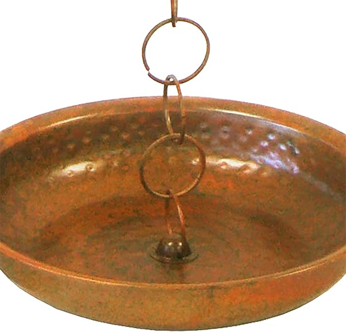 Ancient Graffiti Rain Chain Receptacles, Flamed Copper Color, Pack of 2 – Metal Rainwater Collection Basins for Rain Chains & Downspouts