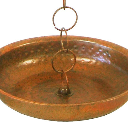 Ancient Graffiti Rain Chain Receptacles, Flamed Copper Color, Pack of 2 – Metal Rainwater Collection Basins for Rain Chains & Downspouts