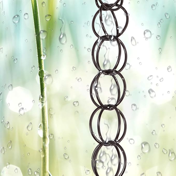 DOITOOL Copper Garden Rain Chain for Gutter Downspout 1m Decorative Drainage Rain Chain for Villa Roof Winter Outdoor Décor