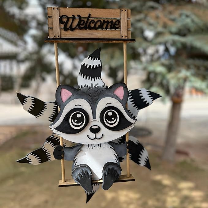 Animal Wind Garden Metal Sculpture Outdoor Art for Yard Patio (Light Gray, 30CM)